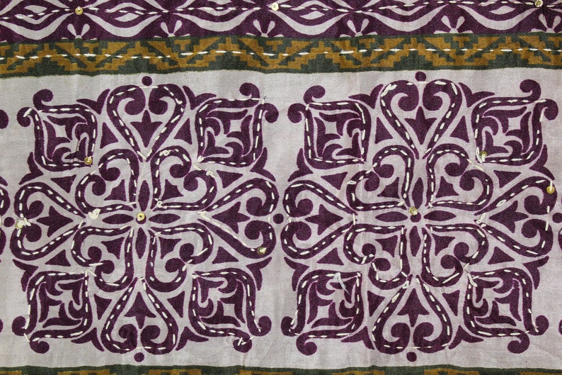 Indian Beautiful Vintage Pure Silk Saree Fabric Kantha /& Thread Work Sarong Wrap Craft Decor Women Home Dress Sari 5yd MIX50