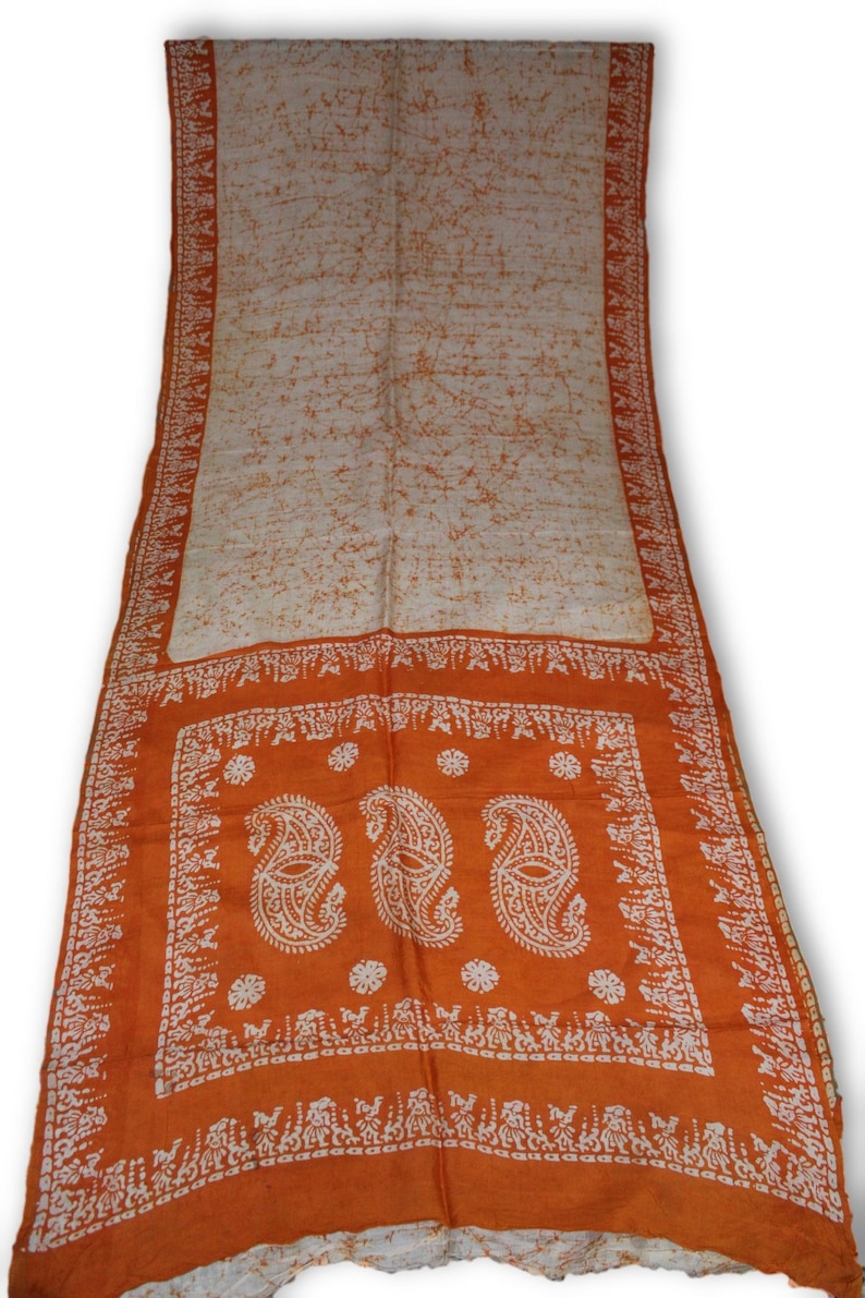 MIX33 100 /% Pure Silk Saree Vintage Indian Fabric Printed Work Traditional Clothing Sarong Wrap Craft Decor Women Home Dress Sari 5yd