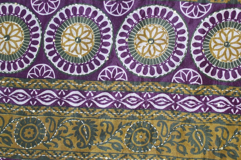 Indian Beautiful Vintage Pure Silk Saree Fabric Kantha /& Thread Work Sarong Wrap Craft Decor Women Home Dress Sari 5yd MIX50