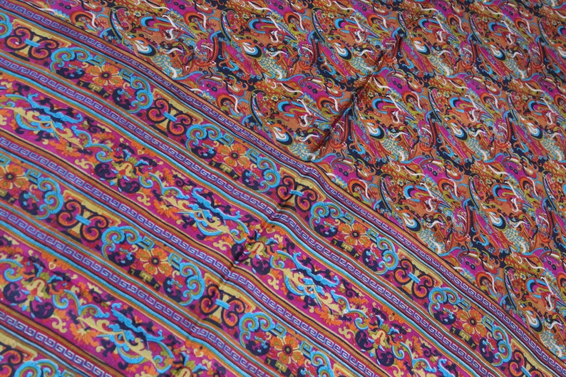 Vintage Sari Sarong Indian Cotton Saree Fabric Printed Work Traditional Clothing Sarong Wrap Craft Decor Women Home Dress Sari 5yd