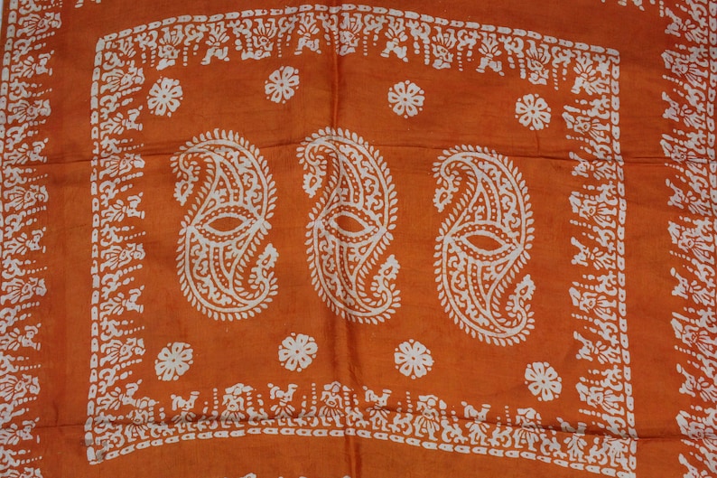 MIX33 100 /% Pure Silk Saree Vintage Indian Fabric Printed Work Traditional Clothing Sarong Wrap Craft Decor Women Home Dress Sari 5yd