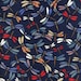 Dragonfly Fabric Japanese Blue Indigo Cotton Quilting and Apparel Fabric by the Half Yard KW-3375-8A