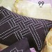 Kit Basketweave Sashiko Pouch Kit, Pre-Printed, Pre-made Pouch in Indigo Cotton Fabric, Japanese Sashiko, SK-099