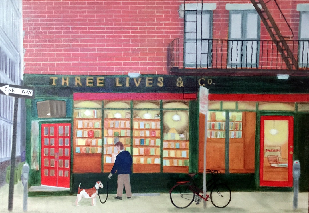 THREE LIVES BOOKSTORE, Original Oil Painting Etsy