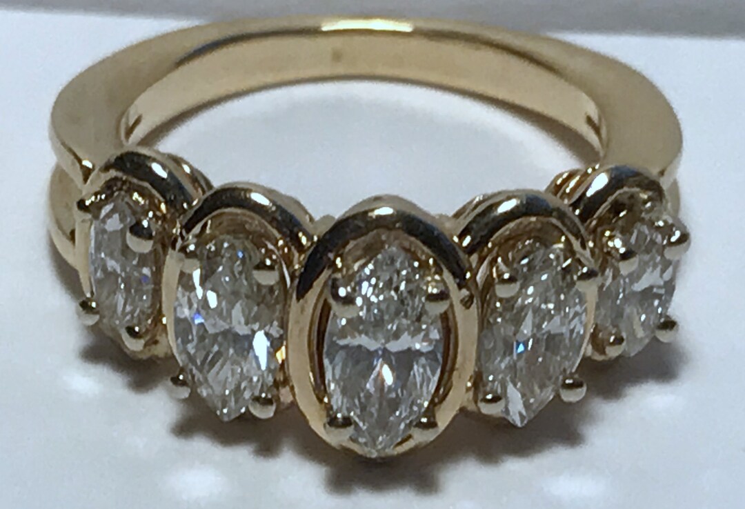 Lady's Multi-diamond 14KT Gold Fashion Ring. - Etsy