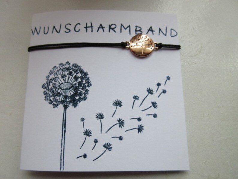 Leather bracelet make a wish wish bracelet tree Rose