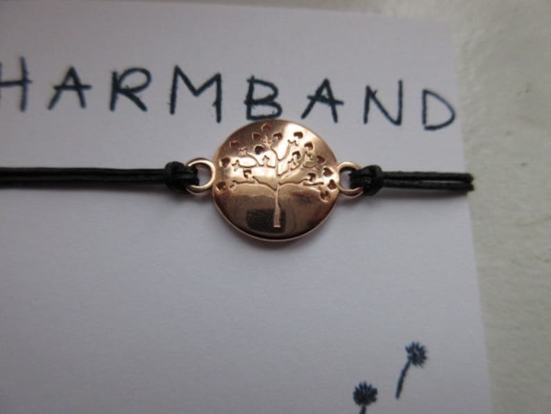 Leather bracelet make a wish wish bracelet tree Rose