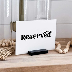 Reserved Table Sign, Acrylic Wedding Table Sign, Reserved Wedding Sign, Reserved Sign - Addison 001