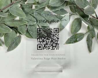 Personalized Venmo Sign, QR Code Sign, Scan to Pay Venmo QR Code Sign