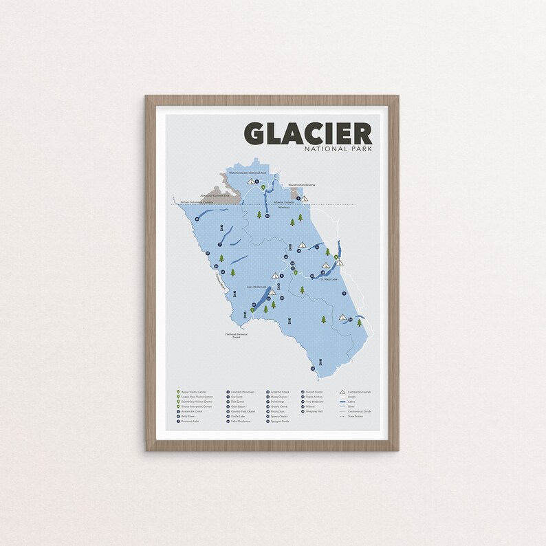 Glacier Nationwide Park Map, Glacier, Outside print, Explorer Wall Print image about Printable Map of Glacier National Park identify Glacier Nationwide Park Map, Glacier, Outside print, Explorer Wall Print