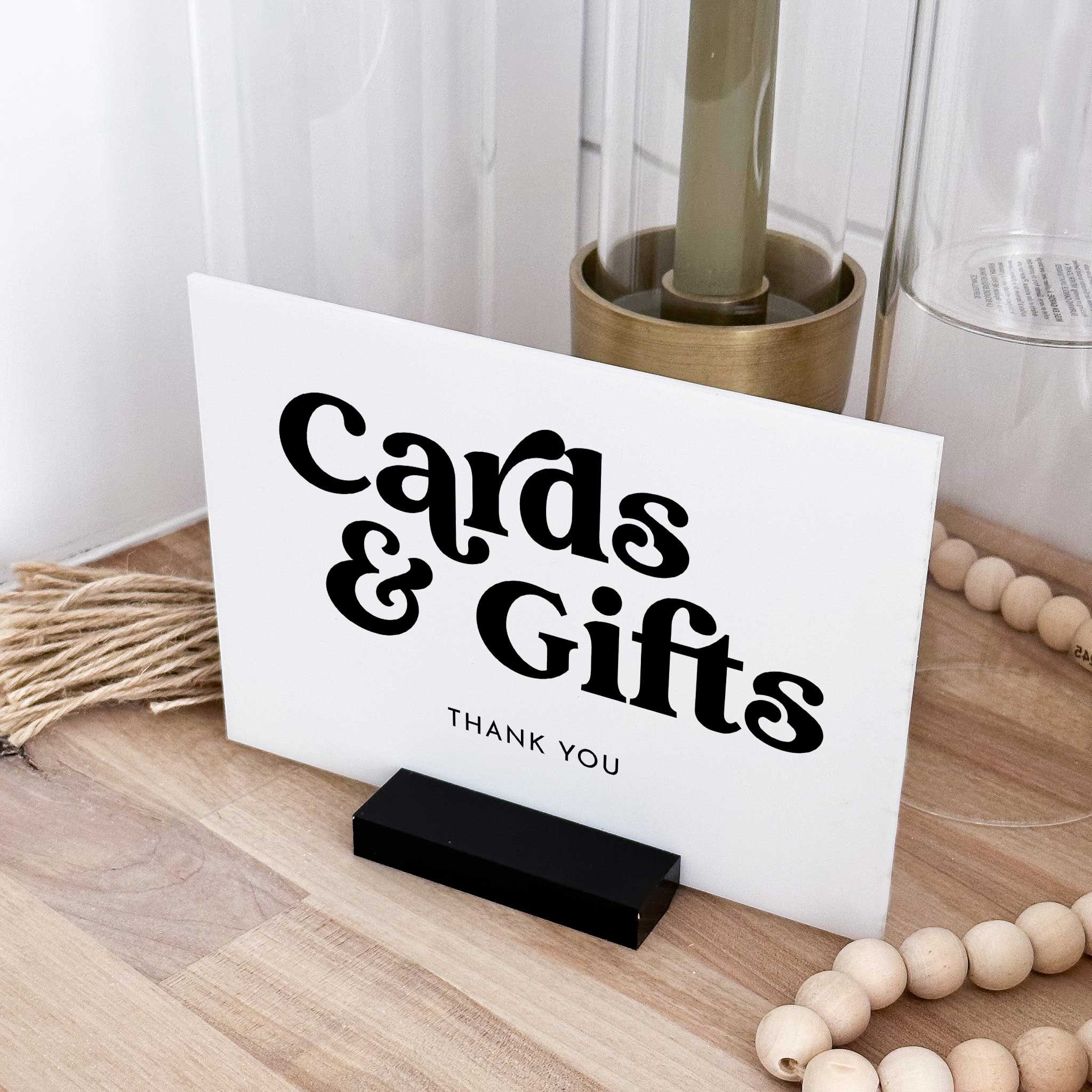 Modern Acrylic Cards & Gifts Table Sign, Addison Wedding Decor - Etsy