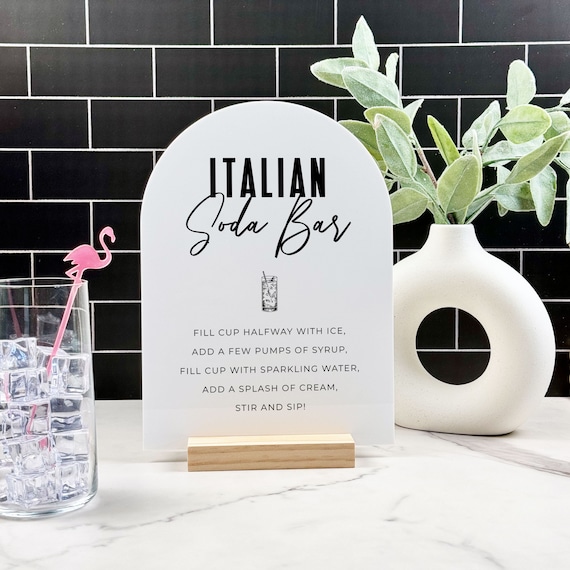 Italian Soda Bar Sign, Wedding Party Signage