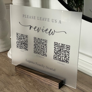 Personalized Business Leave a Review with 3 QR Codes, QR Code Sign, Google Review