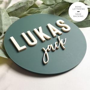 3D Acrylic Baby Name Sign | Newborn Announcement Hospital Name Sign for Birth Announcement