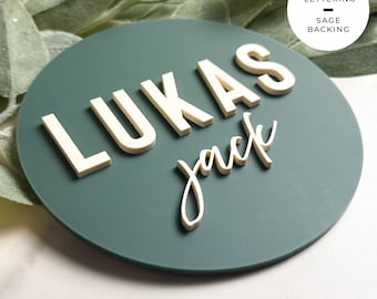 3D Acrylic Baby Name Sign | Newborn Announcement Hospital Name Sign for Birth Announcement