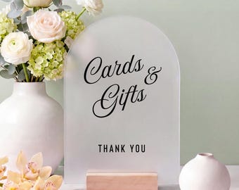 Letrero de acrílico para tarjetas y regalos de boda, arco de recepción, exhibición de letreros modernos para eventos, pieza de decoración para mesa de ceremonia, soporte de madera para celebración