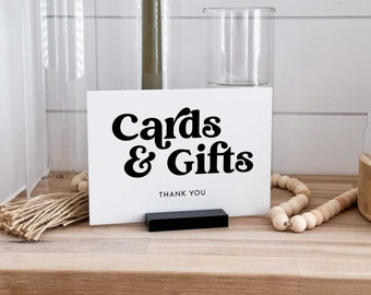 Cards & Gifts Table Sign, Gift and Cards Sign, Modern Acrylic Wedding Sign, Wedding TableTop Signs Addison 008