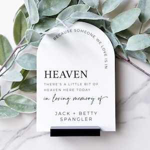 In Loving Memory Arch Wedding Family Memorial Sign, Wedding Table Top Signs