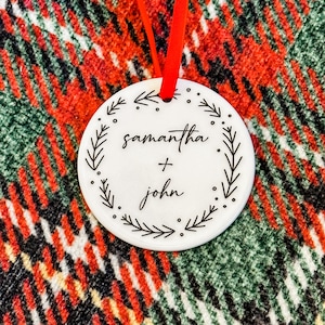 Gepersonaliseerd paar kerst ornament, gepersonaliseerde paar namen kerst ornament, onze eerste kerst samen, nieuw paar cadeau