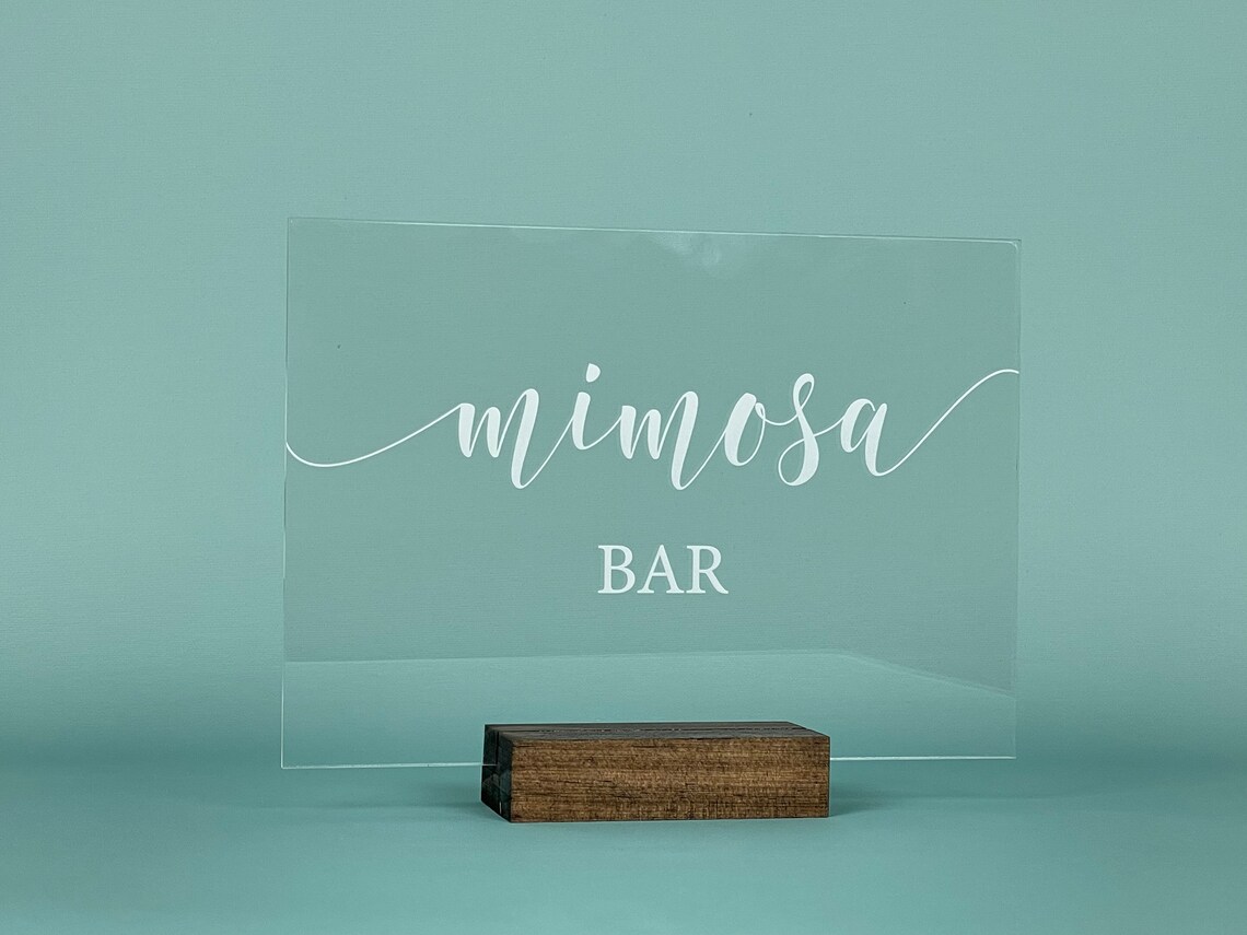 Acrylic Mimosa Bar Sign, UV Ink Wedding Decor - Etsy