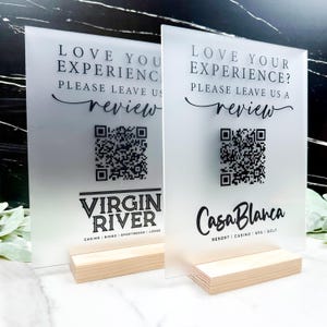 Personalized Business Social Media Sign with Logo, QR Code Sign