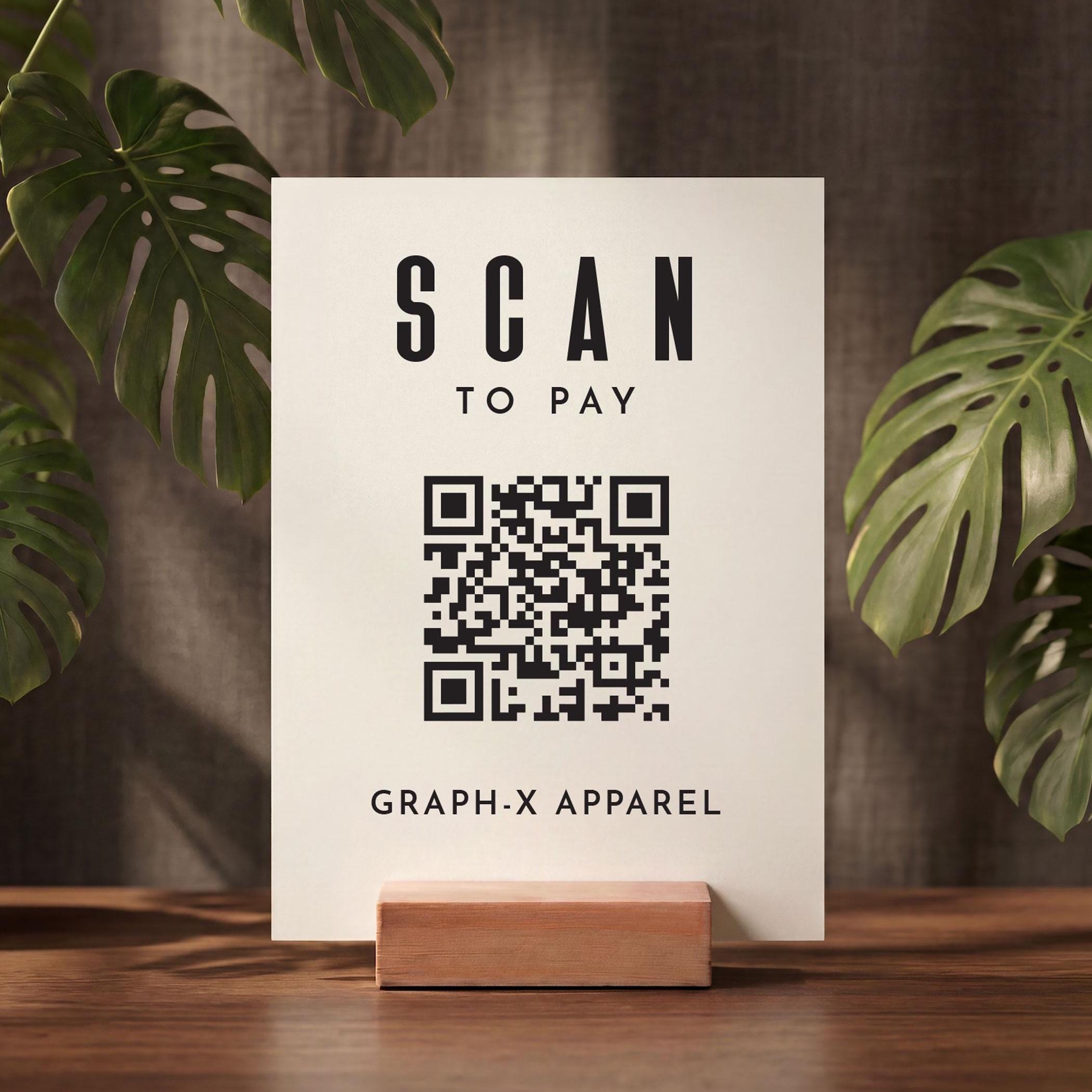 Custom Scan to Pay Sign | Acrylic QR Code Display for Businesses