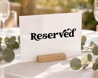Letrero acrílico de mesa reservada, decoración para recepción de boda