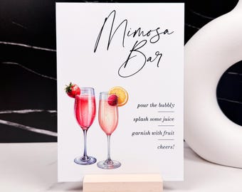 Letrero acrílico para bar de mimosas, decoración para estación de bebidas de fiesta