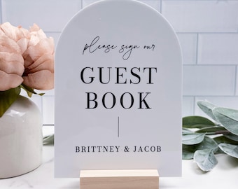 Guestbook Modern Minimalist Table Sign, Please Sign Our Guestbook Sign, Guestbook Signs, Wedding TableTop Signs, Aspen Collection