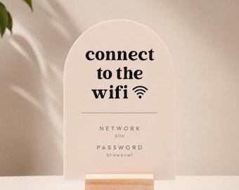 Placa de contraseña de Arch Network de acrílico personalizada / Regalo de inauguración para anfitriones de Airbnb