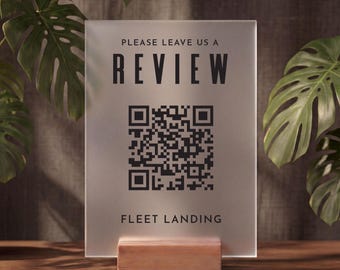 Letrero personalizado para dejar una reseña de negocios, código QR, letrero de reseñas