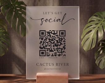 Aangepast acryl zakelijke QR-codebord, scan-to-pay, sociale media en betalingsweergave