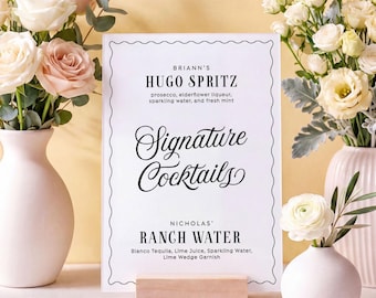 Letrero para menú de cócteles de boda, expositor de mesa de recepción, soporte acrílico, tarjeta de bar de bebidas exclusivas, evento personalizado, despedida de soltera, fiesta de compromiso