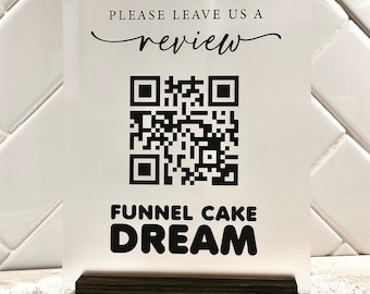 Personalized Business Social Media Sign with Logo, QR Code Sign