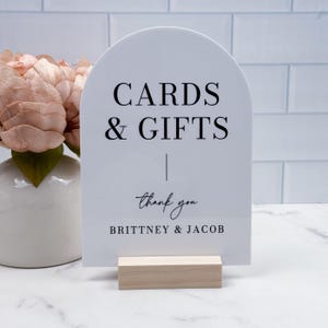 Karten & Geschenke Modernes Minimalistisches Bogen Tischschild, Geschenk und Karten Schild, Hochzeit Tischschilder, Aspen Kollektion