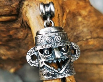 african mask pendant in silver .925