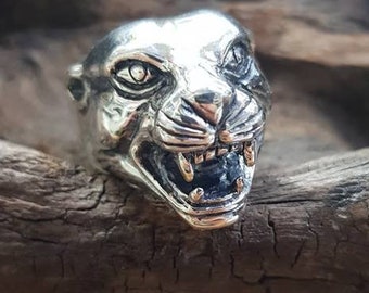 panther ring silver .925 any size