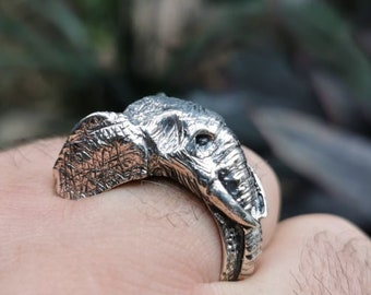 elephant silver ring