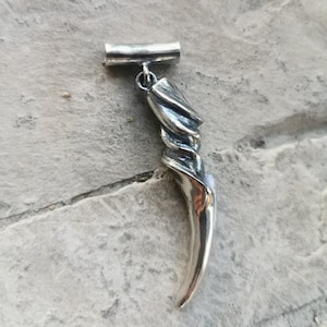 giant eland horn pendant made in silver .925
