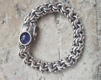 タンザナイトキュービックジルコニアテニスブレスレット：925