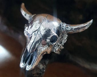 bull skull ring