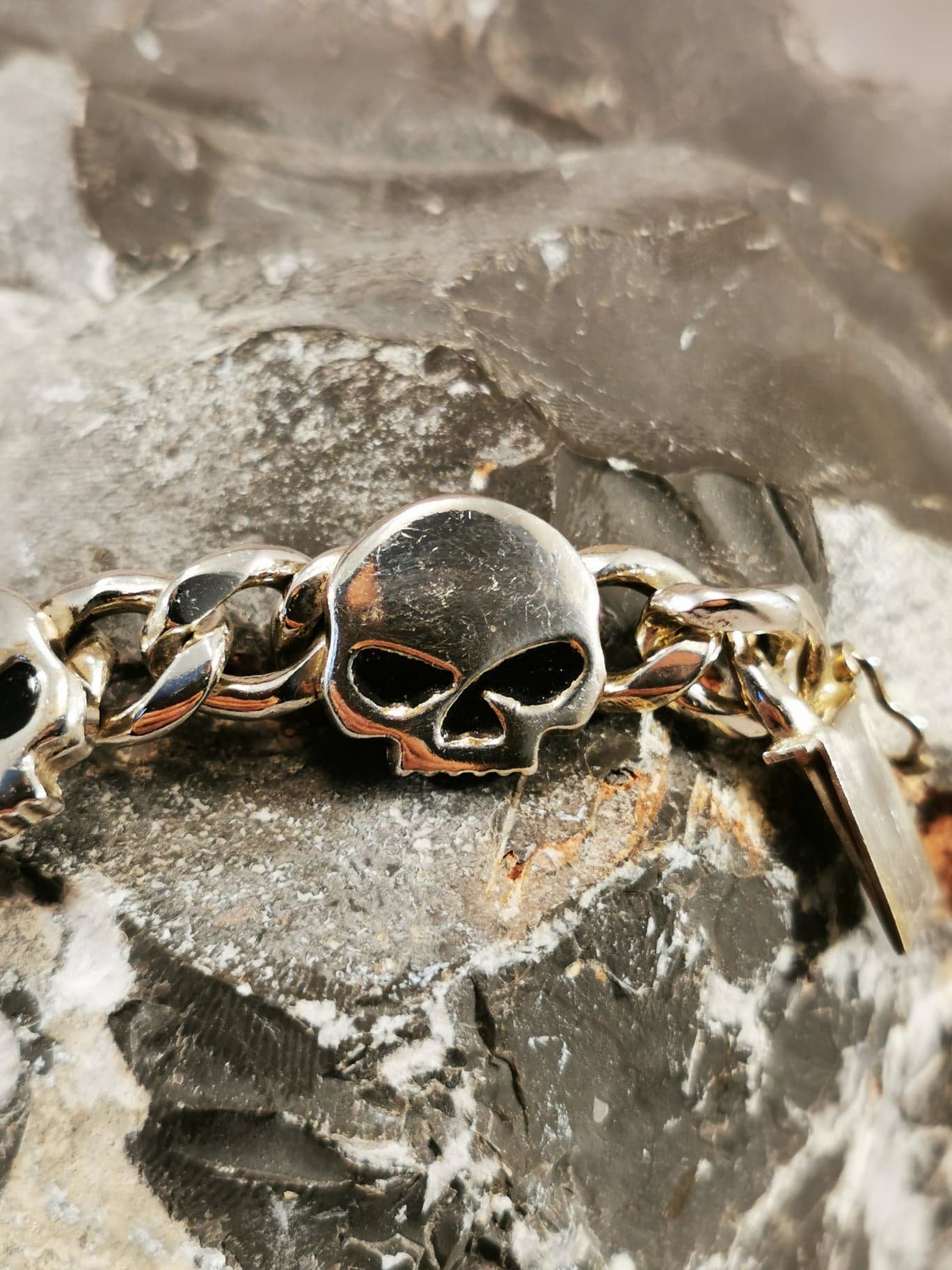 【ハーレーダビッドソン】スカルモチーフ シルバーブレスレット(s925) ハーレーダビッドソン Harley davidson 刻印入り シルバー925