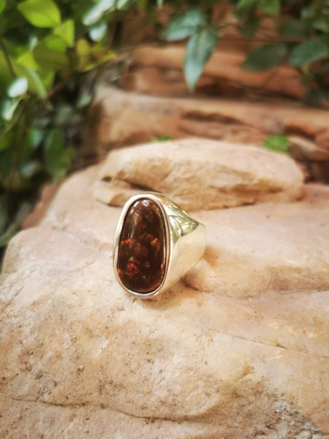 Fire agate ring Etsy