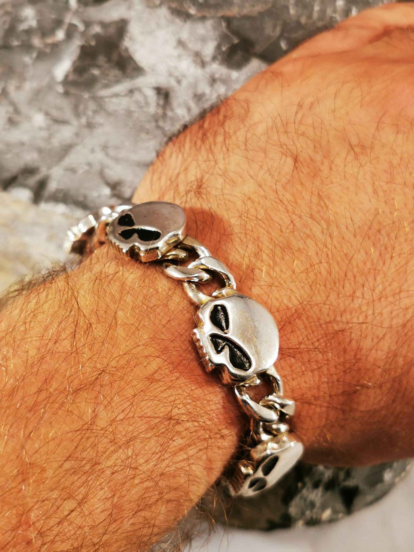 MasGemelos Manschettenknöpfe Harley Davidson Skull – 925 Sterling Silber Premium