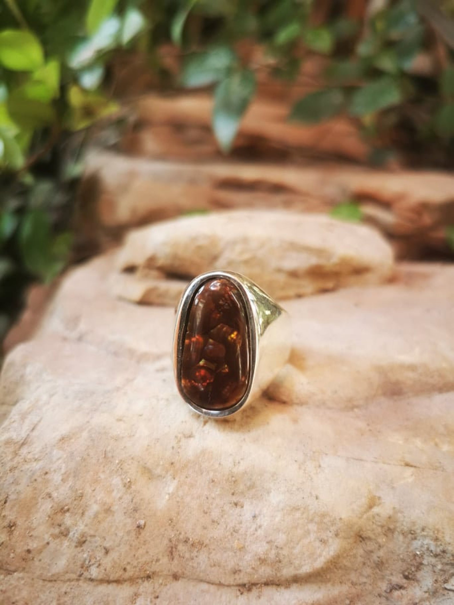 Fire agate ring Etsy