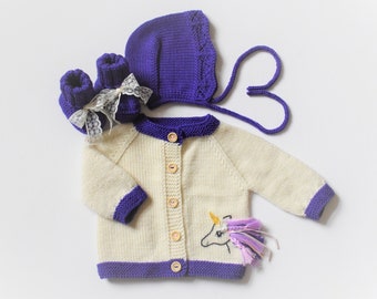 Unicorn costume unicorn set unicorn sweater unicorn knitted baby set unicorn baby shower unicorn party MADE TO ORDER