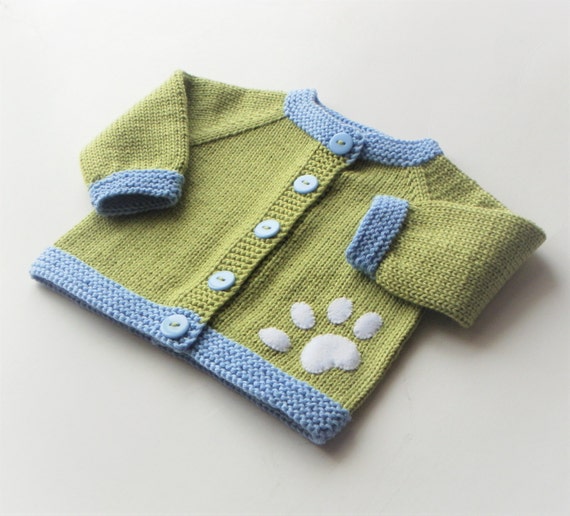 Green and blue baby sweater merino wool baby jacket cardigan Etsy