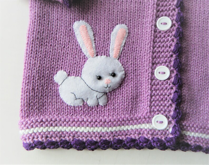 Bunny Sweater Easter Cardigan Lavender Sweater Spring Cardigan Etsy