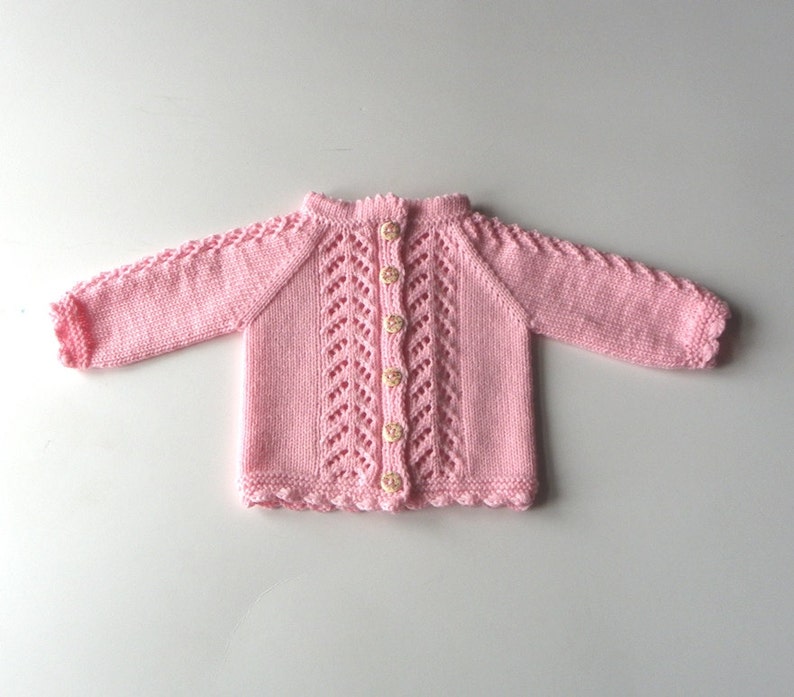 Light Pink Baby Christening Jacket Knitted Baptism Lace Etsy