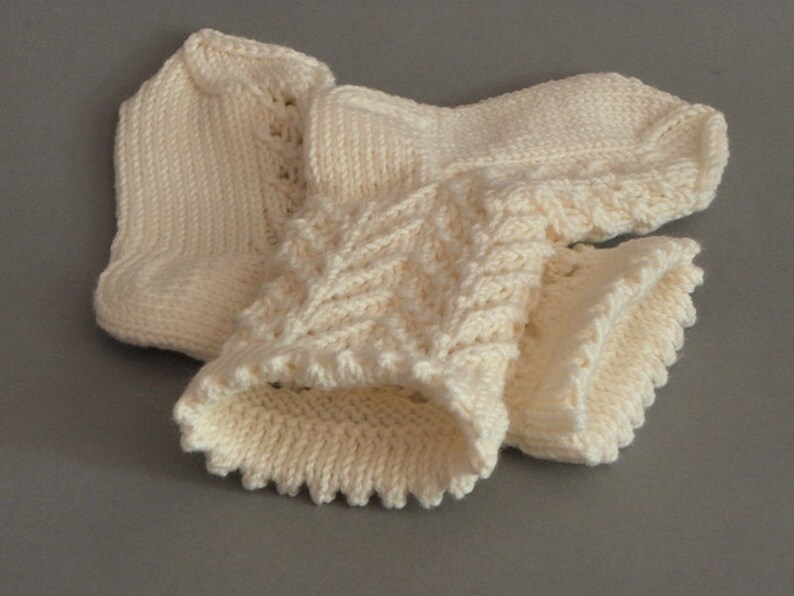 White knitted baby lace socks handmade kids merino socks white Etsy
